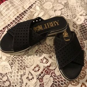 Sam & Libby black slip on sandals size 8 NWOT